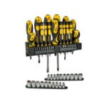 Set Professionale 57 Pezzi – Cacciaviti, Inserti e Bussole con Impugnatura Bi-materiale (Art. 0.62143)